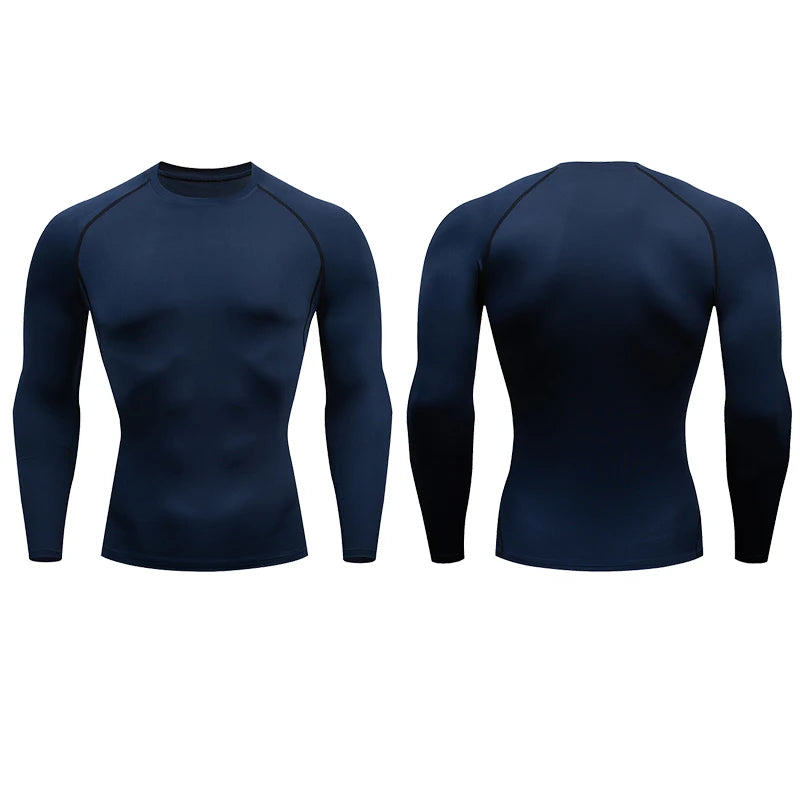 NEW! Men Compression T-shirt Tight Long Sleeves Dry Fit