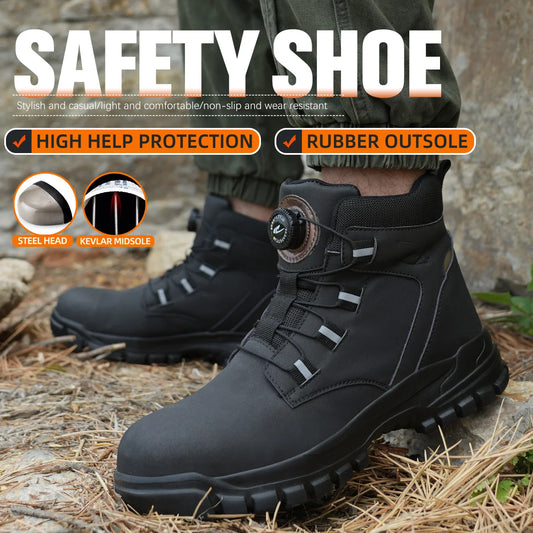 NEW technology Rotating Button Safety Shoes for Men.