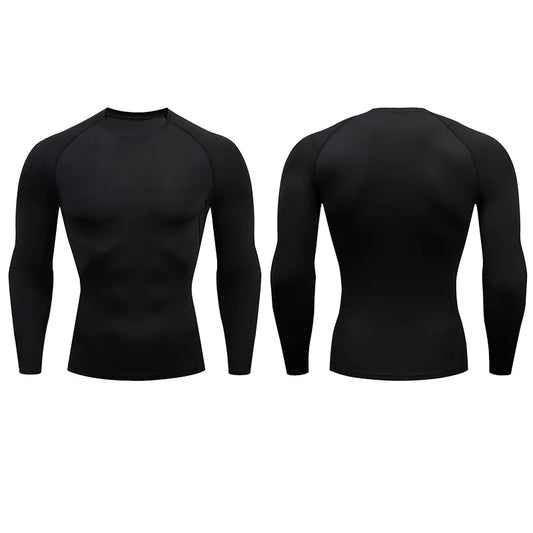 NEW! Men Compression T-shirt Tight Long Sleeves Dry Fit