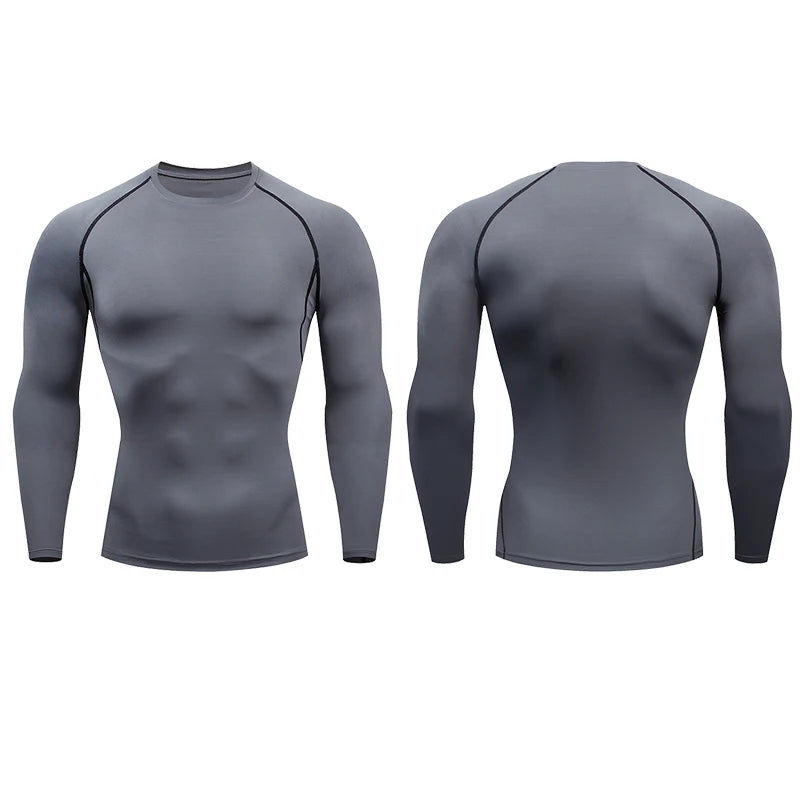 NEW! Men Compression T-shirt Tight Long Sleeves Dry Fit